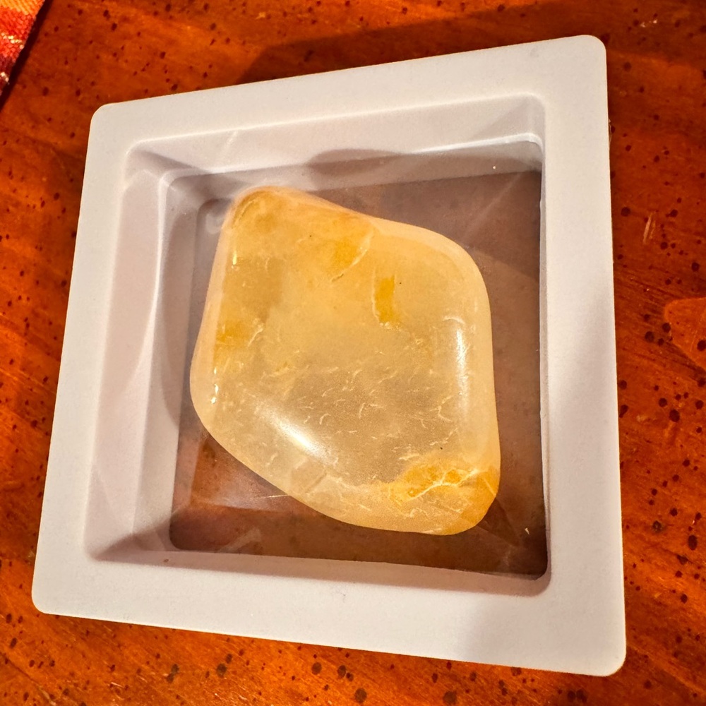 Natural Healing Stone with White Display Case
